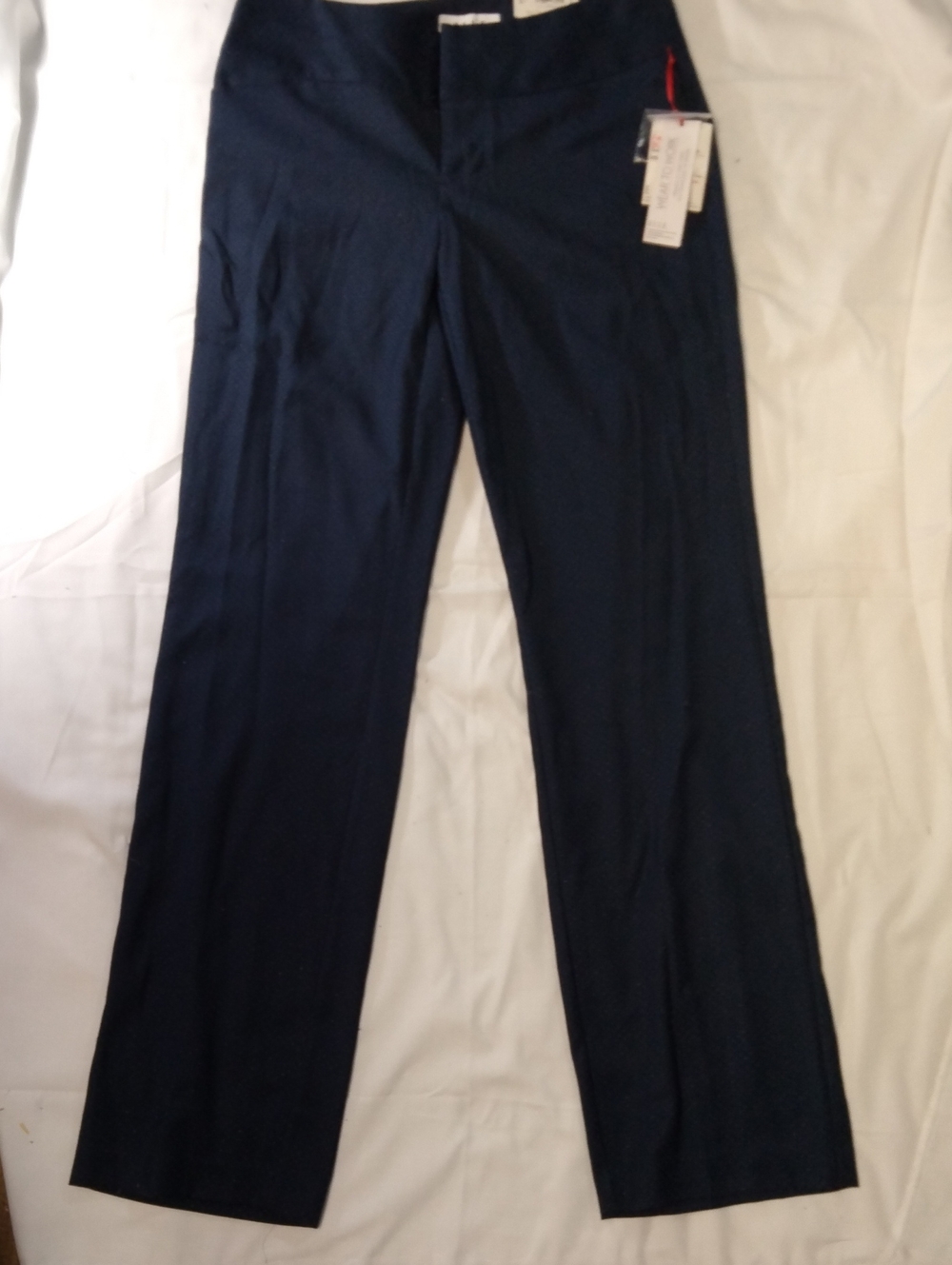 Elle Women's Navy Sparkle Boot Cut Dress Pants 4